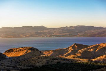 The Galileia sea seen a later afternoon light in Israel - Powered by Adobe