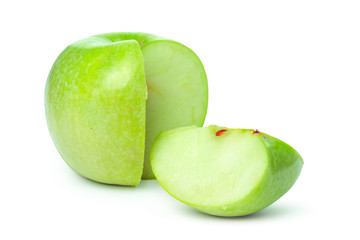 Ripe green apple isolated on a white background