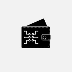 Digital wallet icon. Digital wallet symbol. Flat design. Stock - Vector illustration.