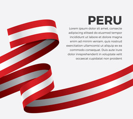 Fototapeta na wymiar Peru flag, vector illustration on a white background