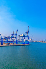 Fototapeta premium Shipping coal loading dock in the sea,dalian,china