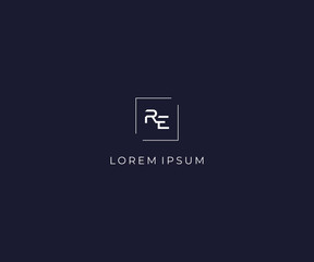 letter RE logo design template - obrazy, fototapety, plakaty