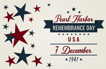 Pearl Harbor Remembrance day card or background. vector illustration.