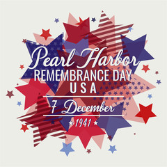 Pearl Harbor Remembrance day card or background. vector illustration.