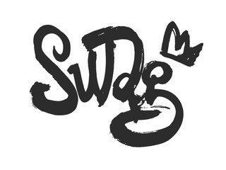 Swag word. Vector lettering made with ink brush.