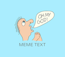 Freehand drawn man with speech bubble. Vector illustration with doodle style. Creative design for avatar, communication and print.