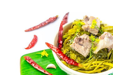 Puk Kad Jo is northern Style Thailand lettuce soup