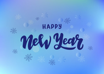 Naklejka na ściany i meble Hand drawn lettering phrase Happy New Year