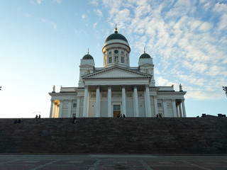 Facade of Helsinki Cathedral in Finland