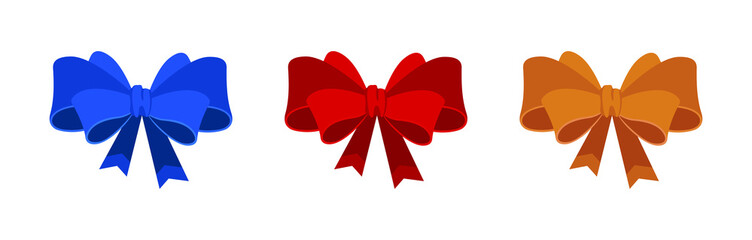 set of colorful bows