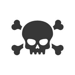 Skull and Crossbones Icon on White Background. Vector