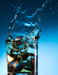 whisky cocktail liquor splash alcohol in glass