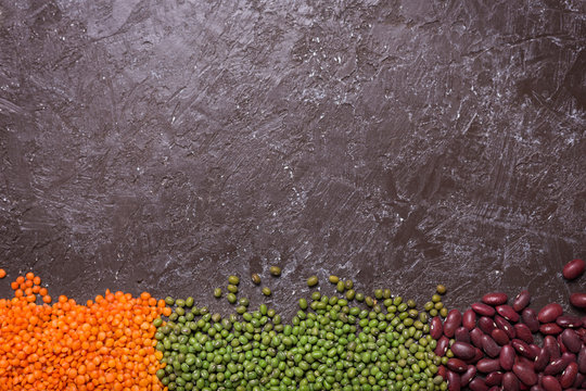 Lentils on the table. This legume contains a lot of vegetable protein