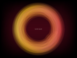 Wavy abstract gradient background. Abstract realistic layered round portal decoration with liquid orange, pink, purple waves. Vector fluid illustration. Cover layout template. Material design concept.