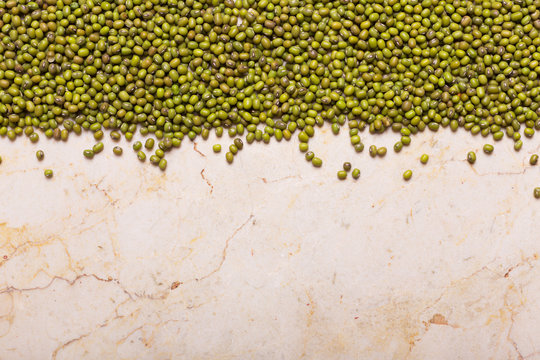 Green Lentils on the table. This legume contains a lot of vegetable protein