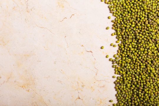 Green Lentils on the table. This legume contains a lot of vegetable protein