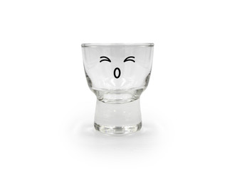 Smile Soju glass isolated on white background