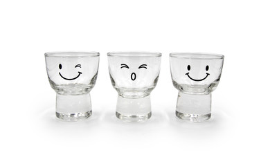 Smile Soju glass isolated on white background