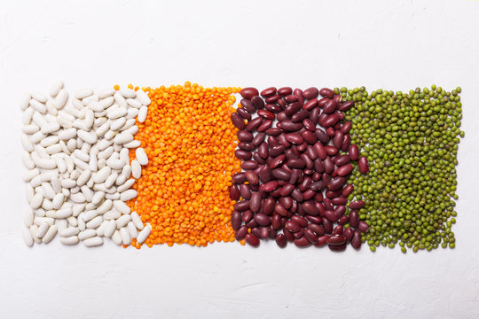 Lentils on the table. This legume contains a lot of vegetable protein