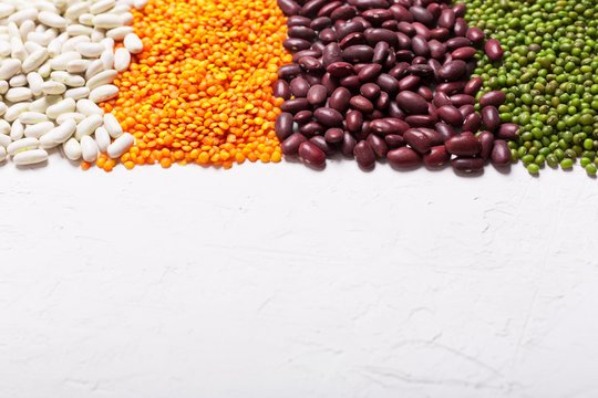 Lentils on the table. This legume contains a lot of vegetable protein