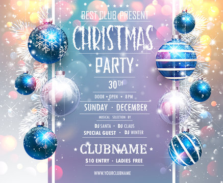 Christmas Party Design Template. Vector