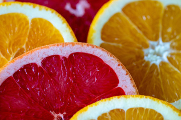slices of orange and grapefruit