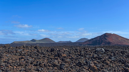 Fototapeta na wymiar Canary islands lanzarote sunny nature landscape volcano scene