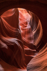 Beautiful yellow orange wave sandstone from a cave in Uppper antelope, Arizona,