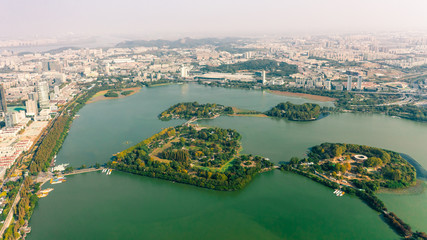 Obraz premium Aerial photography Loma Lake Park