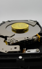 bitcoins on a harddrive
