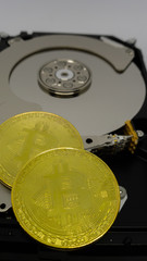bitcoins on a harddrive