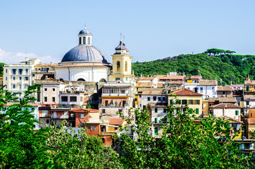 Fototapeta na wymiar View of the city of Ariccia, located near Rome. Italy. 