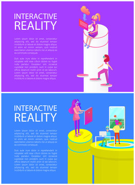 Interactive Reality Games Set Vector Illustration
