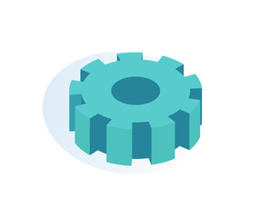 Gear Mechanism Isolated Icon Vector Illustration