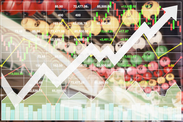 Stock index financial successful invest on travel business in Japan and Asia with graph and chart...