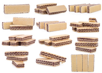 Wafers with chocolate isolated on white background