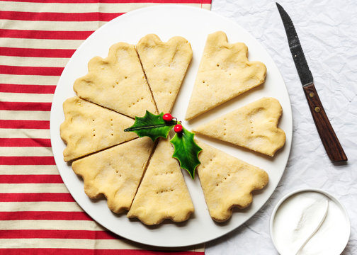 Close up of shortbread served on plate