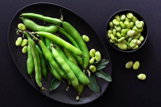 Close up of broad beans