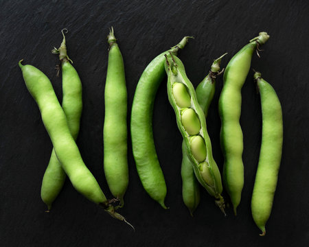Close up of broad beans