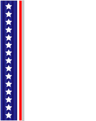 US flag ribbon decoration frame with blank space for your text.