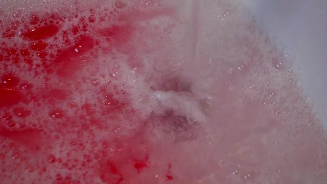 Bubblebath is added to a running bath