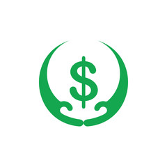 money dollar safe hand circle logo 