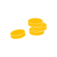 Vector gold coins illustration. Flat illustration. Vector gold coins symbol.