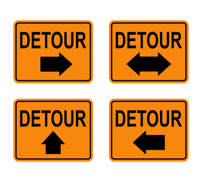 Detour Signs Set