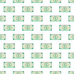 Vector american dollar notes seamless pattern. Banknotes background. Dollars seamless pattern.