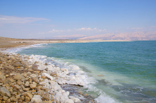 Coast of the dead sea at Israel