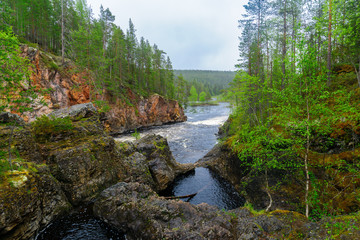 Fototapeta na wymiar Kiutakongas rapids in Oulanka National Park