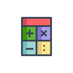 mathematic icon vector with fill outline style