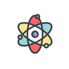 quantum icon vector with fill outline style