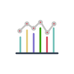 statistic icon vector with fill outline style